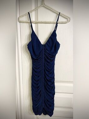 Guess by Marciano Navy Ruched Spaghetti-Strap Mini Dress